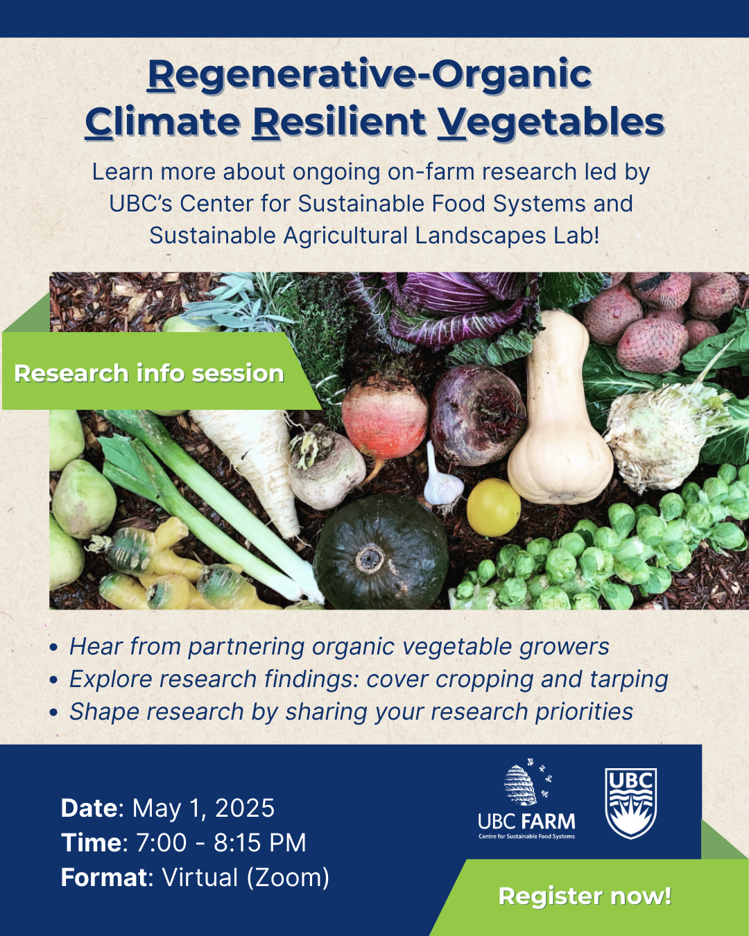 Research Info Session: Regenerative Climate Resilient Vegetables