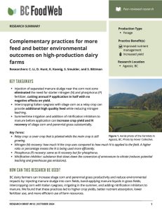 Research Brief: Complementary practices for more feed and better environmental outcomes on high-production dairy farms